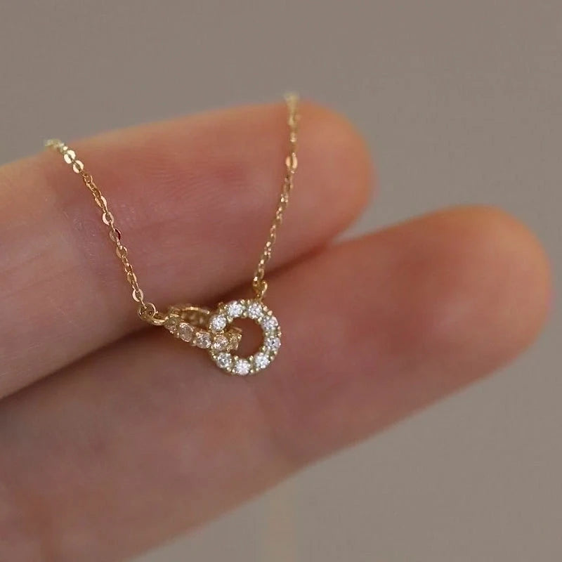 Crossing Circle Necklace