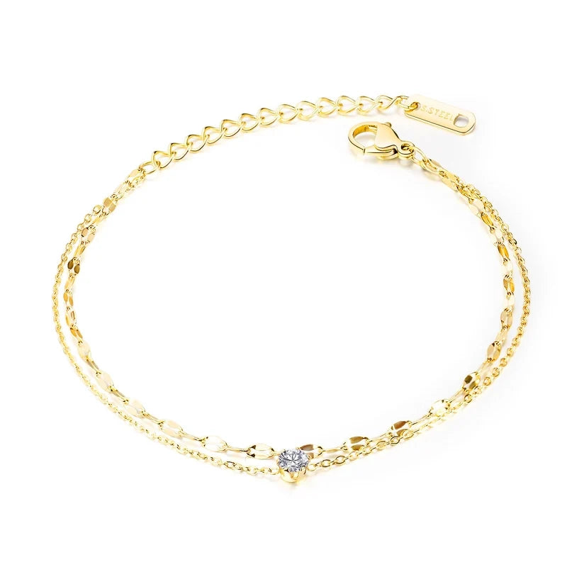 Inlay Bracelet With Small Diamond